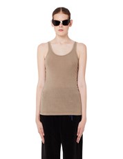James Perse Brown Ribbed Cotton Tank Top 154295